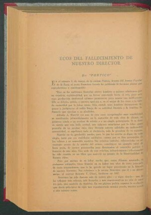 Ecos del fallecimiento de nuestro director