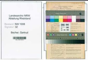 Entnazifizierung Gertrud Becher , geb. 16.06.1913 ()