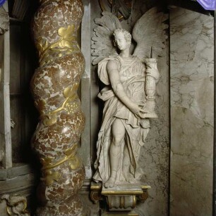 Altar des Heiligen Bernhard — Die Visionen des Heiligen Bernhard von Clairvaux — Zwei Engel einen Leuchter haltend