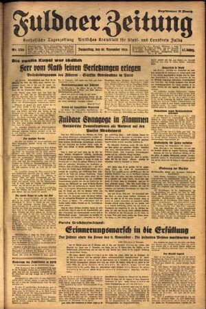 Ausgabe vom Donnerstag, den 10. November 1938.