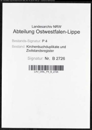 Heiratsbelege zum Zivilstandsregister von Rhynern (H 1812)