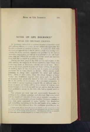 Notes on Life Insurance.