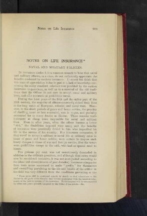 Notes on Life Insurance.