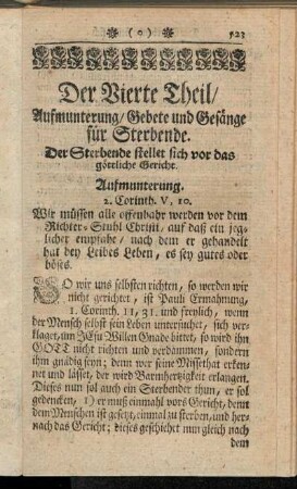 Der Sterbende stellet sich vor das göttliche Gericht.