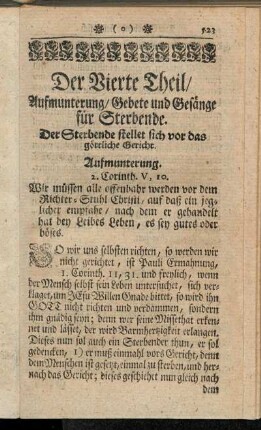 Der Sterbende stellet sich vor das göttliche Gericht.