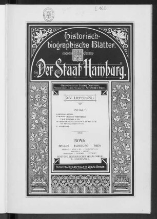 Bd. 7, Lfg. 14: Historisch-biographische Blätter, Band 7, Lieferung 14 : der Staat Hamburg