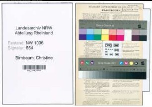 Entnazifizierung Christine Birnbaum , geb. 20.07.1906 (Verkaeuferin)