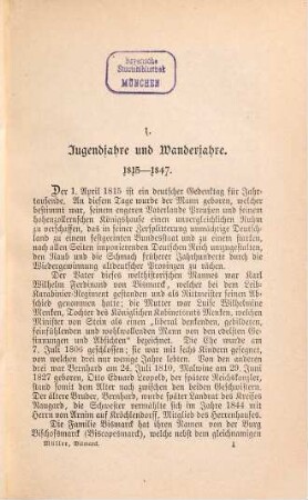 Fürst Bismarck : 1815 - 1898