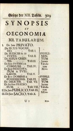Synopsis Et Oeconomia