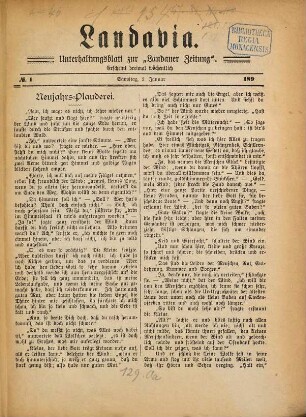 Landavia : Unterhaltungsblatt zur Landauer Zeitung. 1897