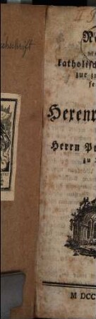 Nachschrift des katholischen Weltmannes zur zwoten Auflage seiner Piece: über die Hexenreformation des Herrn Professor Weber zu Dillingen