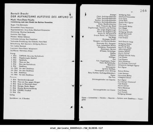 Der aufhaltsame Aufstieg des Arturo Ui