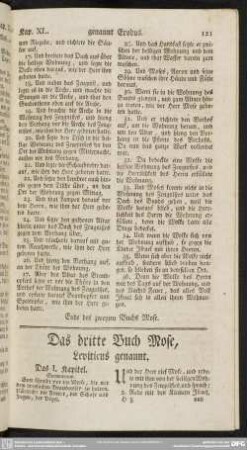 Das dritte Buch Mose, Leviticus genannt