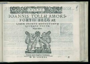 Jan Tollius: Liber primus motectorum quinque vocum ... Altus