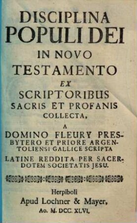 Disciplina populi dei, [2]. In novo testamento