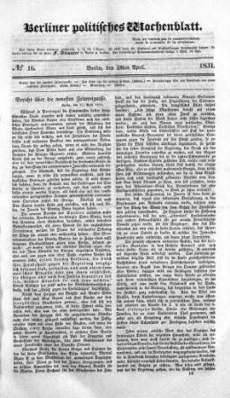 No 16, 19. April 1834