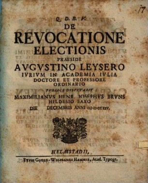 De Revocatione Electionis
