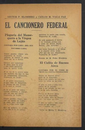 El cancionero federal