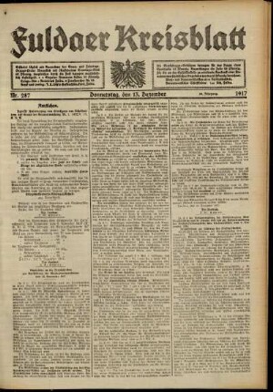 Ausgabe vom Donnerstag, den 13. Dezember 1917.