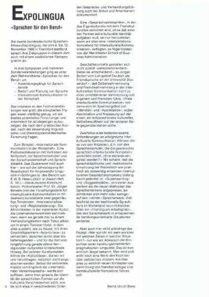 Expolingua : Sprachen für den Beruf