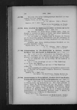No. 92 Bekanntmachung der Ober-Postdirektion in Hamburg, betreffend Errichtung einer Post-Agentur in Ochsenwärder