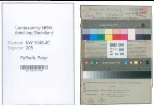 Entnazifizierung Peter Paffrath , geb. 25.07.1903 (Angestellter)