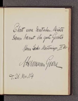Hermann Gura. – o.O., 28.11.1904