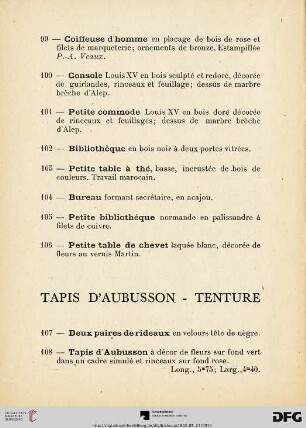 Tapis d'aubusson - Tenture (Nr. 107-108)