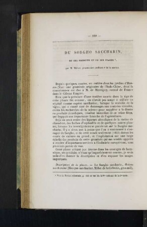 Du Sorgho Saccharin