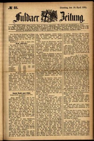 Ausgabe vom Dienstag, den 18. April 1882.