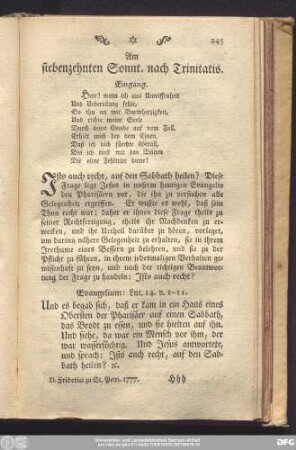 Am siebenzehnten Sonnt. nach Trinitatis.