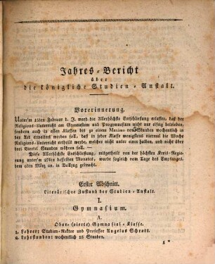 Jahresbericht der Königlich Bayerischen Studienanstalt zu Münnerstadt. 1824