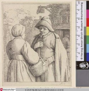 [Mann und Frau in Unterhaltung; Man and woman conversing; L'homme et la femme causant ensemble]