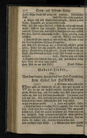 Gebets-Lieder, Oder: Von dem dritten Hauptstück des Heil. Catechismi, dem Gebet des Herrn.