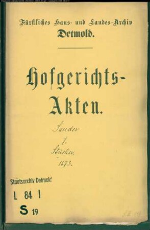 Sander, Hans gegen Kord Stücker - Schuldforderung