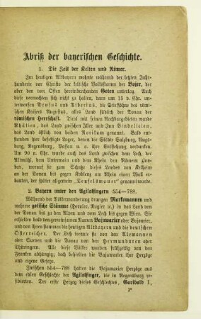 Abriß der bayerischen Geschichte