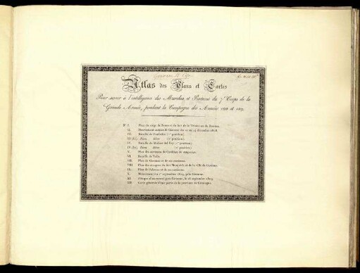 [Atlas]: Journal des opérations de l'armée de Catalogne en 1808 et 1809 sous le commendemant du Général Gouvion Saint-Cyr ou matériaux pour servir à l'histoire de la guerre d'Espagne. [Atlas]