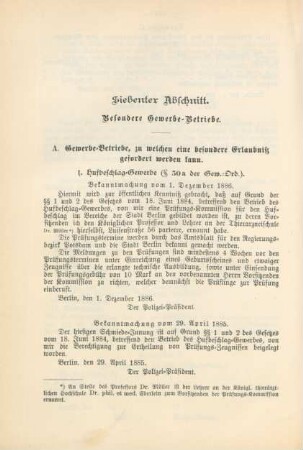Siebenter Abschnitt. Besondere Gewerbe-Betriebe