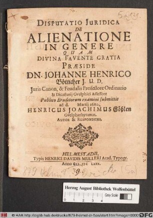 Disputatio Iuridica De Alienatione In Genere