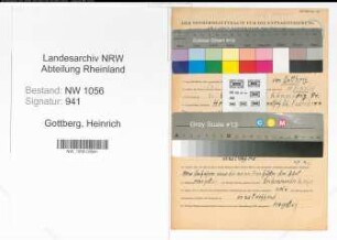 Entnazifizierung Heinrich Von Gottberg , geb. 02.08.1900 (Landwirt)