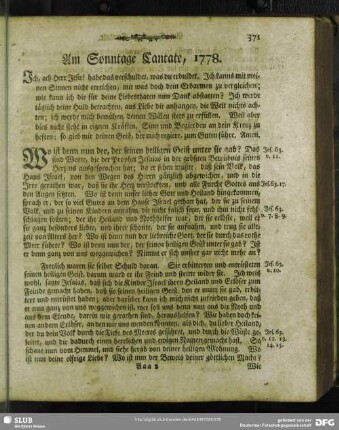 Am Sonntage Cantate, 1778