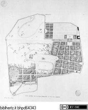Choix des plus célèbres maisons de plaisance de Rome et de ses environs, Tafel 21: Plan général de la Villa Borghese et de ses jardins
