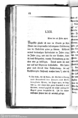 LXII. Wien den 16. Febr. 1806