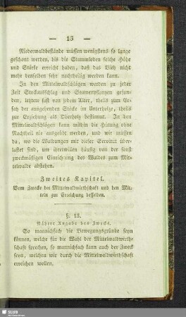 Zweites Kapitel. Vom Zwecke der Mittelwaldwirthschaft und den Mitteln zur Erreichung desselben