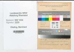 Entnazifizierung Bernhard Ebeling , geb. 00.00.0000 (Feldwebel)