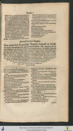 Das ander und Lateinische Register begreifft in sich alle Lateinische, Griechische und andere frembde Namen …
