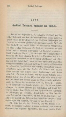 508-522 Cardinal Dechamps, Erzbischof von Mecheln