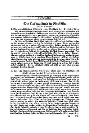 Die Aufbauschule in Neukölln : Beilage Die Versuchsschule