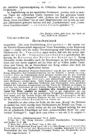 Und nun wollen wir Griechenland besprechen.