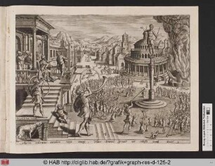 König Nebukadnezar und die Anbetung der goldenen Statue.